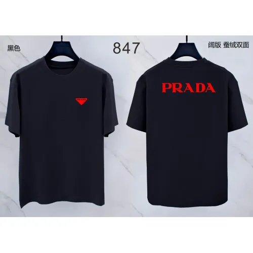 Wholesale Prada T-Shirts Short Sleeved For Men #1438069 $38.00 USD, Wholesale Quality Replica Prada T-Shirts