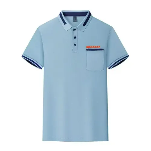 Wholesale Prada T-Shirts Short Sleeved For Men #1438179 $34.00 USD, Wholesale Quality Replica Prada T-Shirts
