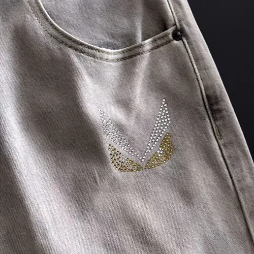 Replica Fendi Jeans For Men #1438545 $68.00 USD for Wholesale