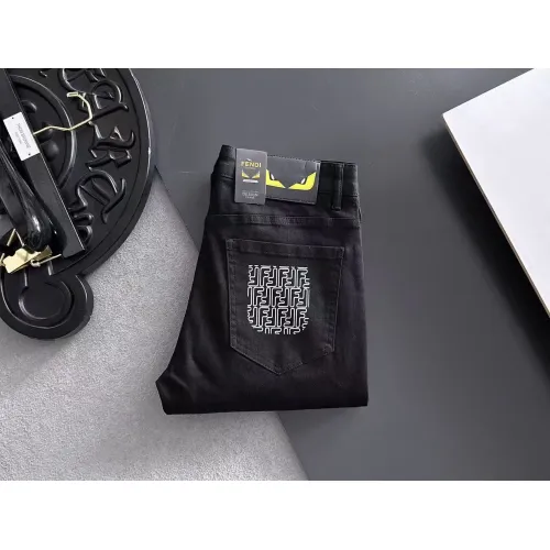 Wholesale Fendi Jeans For Men #1438547 $68.00 USD, Wholesale Quality Replica Fendi Jeans