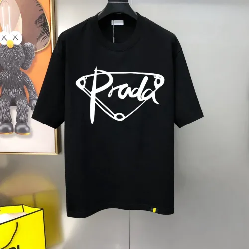 Wholesale Prada T-Shirts Short Sleeved For Men #1438640 $40.00 USD, Wholesale Quality Replica Prada T-Shirts