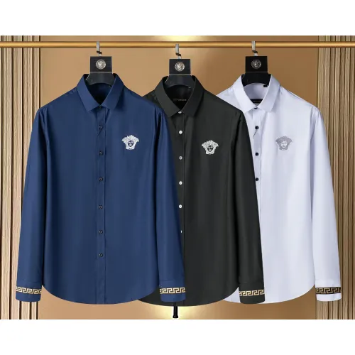 Replica Versace Shirts Long Sleeved For Men #1438795 $40.00 USD for Wholesale