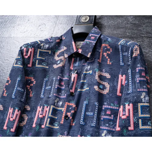 Replica Hermes Shirts Long Sleeved For Men #1438798 $40.00 USD for Wholesale