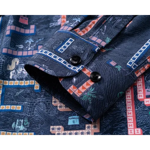 Replica Hermes Shirts Long Sleeved For Men #1438798 $40.00 USD for Wholesale