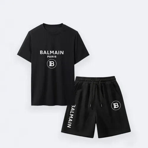 Wholesale Balmain Tracksuits Short Sleeved For Men #1438831 $42.00 USD, Wholesale Quality Replica Balmain Tracksuits
