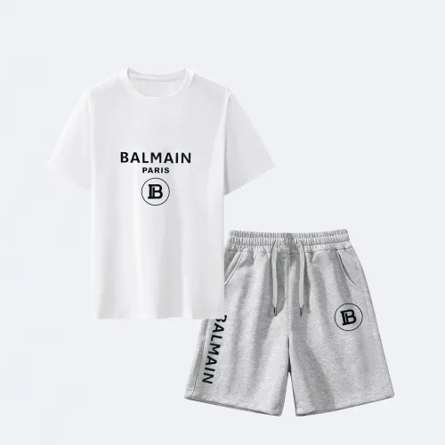 Wholesale Balmain Tracksuits Short Sleeved For Men #1438832 $42.00 USD, Wholesale Quality Replica Balmain Tracksuits