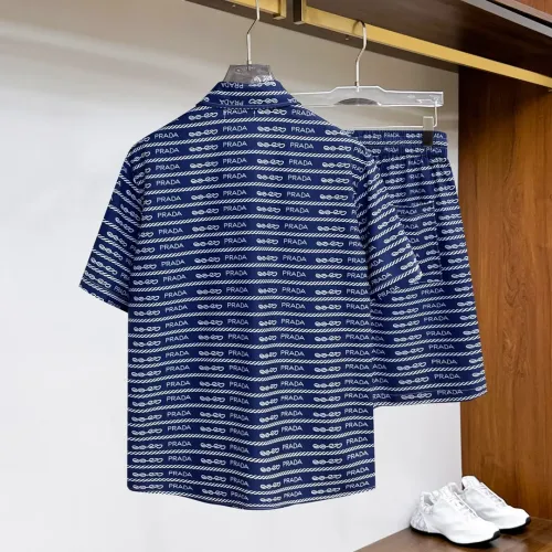 Replica Prada Tracksuits Short Sleeved For Men #1439232 $76.00 USD for Wholesale