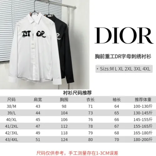 Replica Christian Dior Shirts Long Sleeved For Men #1439463 $72.00 USD for Wholesale