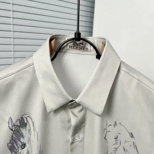 Replica Hermes Shirts Long Sleeved For Men #1439474 $64.00 USD for Wholesale