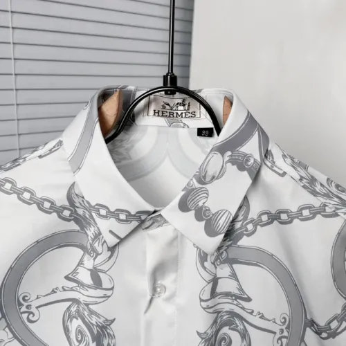 Replica Hermes Shirts Long Sleeved For Men #1439476 $64.00 USD for Wholesale