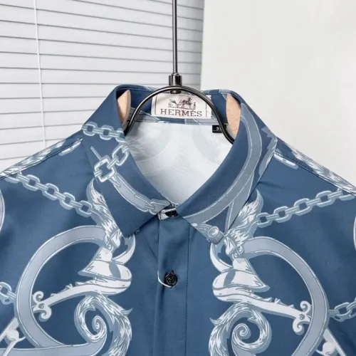 Replica Hermes Shirts Long Sleeved For Men #1439477 $64.00 USD for Wholesale