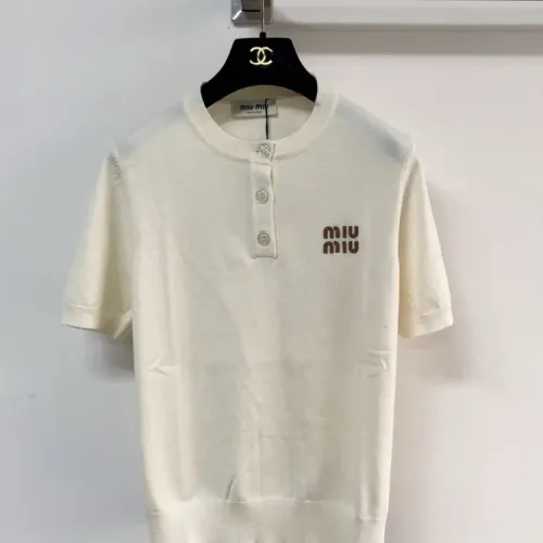 Wholesale MIU MIU T-Shirts Short Sleeved For Women #1439685 $98.00 USD, Wholesale Quality Replica MIU MIU T-Shirts