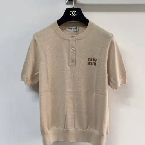 Wholesale MIU MIU T-Shirts Short Sleeved For Women #1439686 $98.00 USD, Wholesale Quality Replica MIU MIU T-Shirts