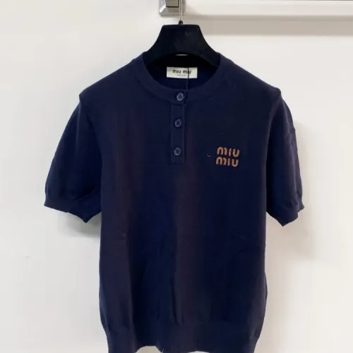 Wholesale MIU MIU T-Shirts Short Sleeved For Women #1439687 $98.00 USD, Wholesale Quality Replica MIU MIU T-Shirts