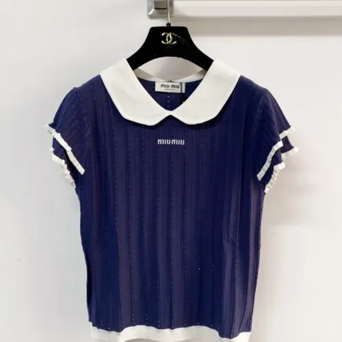 Wholesale MIU MIU T-Shirts Short Sleeved For Women #1439715 $80.00 USD, Wholesale Quality Replica MIU MIU T-Shirts