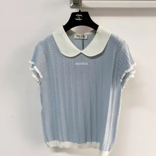 Wholesale MIU MIU T-Shirts Short Sleeved For Women #1439716 $80.00 USD, Wholesale Quality Replica MIU MIU T-Shirts