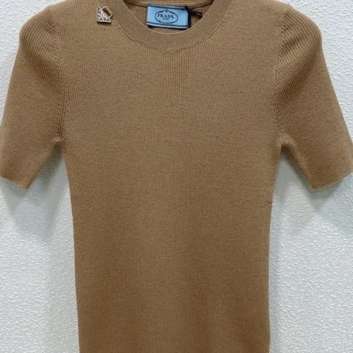 Wholesale Prada T-Shirts Short Sleeved For Women #1439729 $96.00 USD, Wholesale Quality Replica Prada T-Shirts