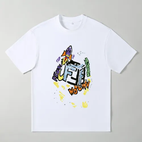 Wholesale Fendi Oversize T-Shirts Short Sleeved For Men #1439888 $25.00 USD, Wholesale Quality Replica Fendi T-Shirts