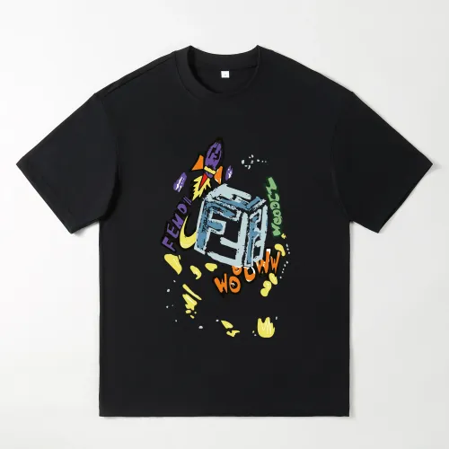 Wholesale Fendi Oversize T-Shirts Short Sleeved For Men #1439889 $25.00 USD, Wholesale Quality Replica Fendi T-Shirts