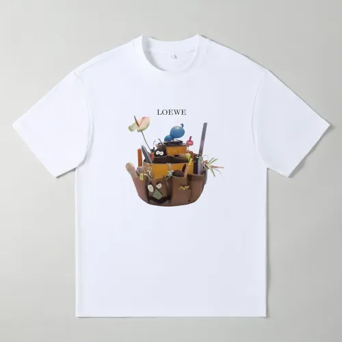 Wholesale LOEWE Oversize T-Shirts Short Sleeved For Men #1439898 $25.00 USD, Wholesale Quality Replica LOEWE T-Shirts