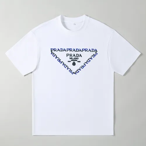 Wholesale Prada Oversize T-Shirts Short Sleeved For Men #1439910 $25.00 USD, Wholesale Quality Replica Prada T-Shirts