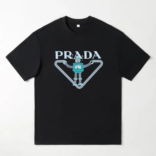 Wholesale Prada Oversize T-Shirts Short Sleeved For Men #1439913 $25.00 USD, Wholesale Quality Replica Prada T-Shirts