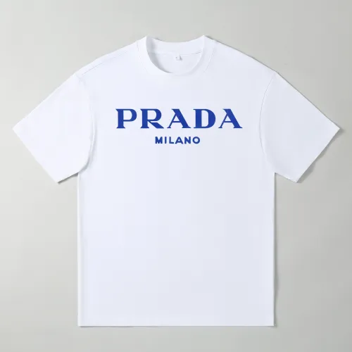 Wholesale Prada Oversize T-Shirts Short Sleeved For Men #1439914 $25.00 USD, Wholesale Quality Replica Prada T-Shirts