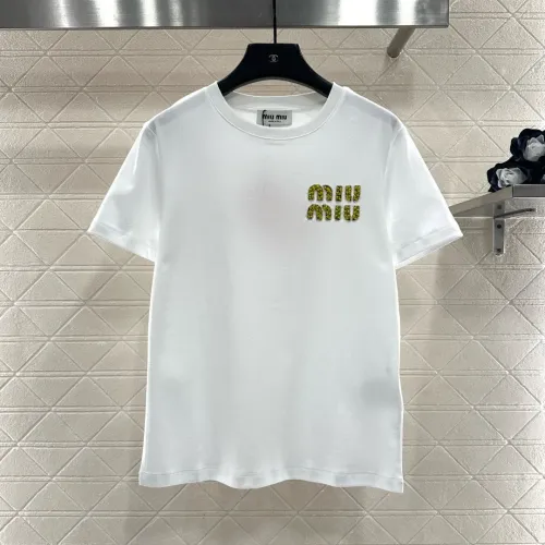 Wholesale MIU MIU T-Shirts Short Sleeved For Women #1439962 $60.00 USD, Wholesale Quality Replica MIU MIU T-Shirts