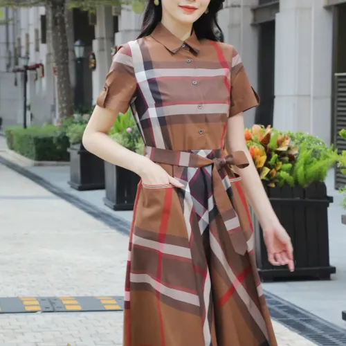 Replica Burberry Dresses Short Sleeved For Women #1440037 $85.00 USD for Wholesale