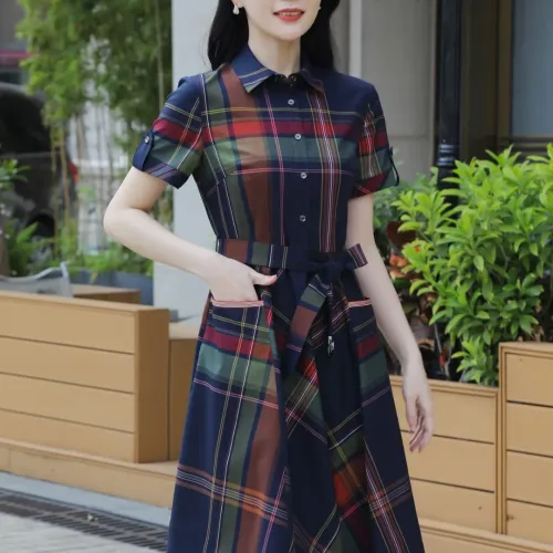 Replica Burberry Dresses Short Sleeved For Women #1440038 $85.00 USD for Wholesale