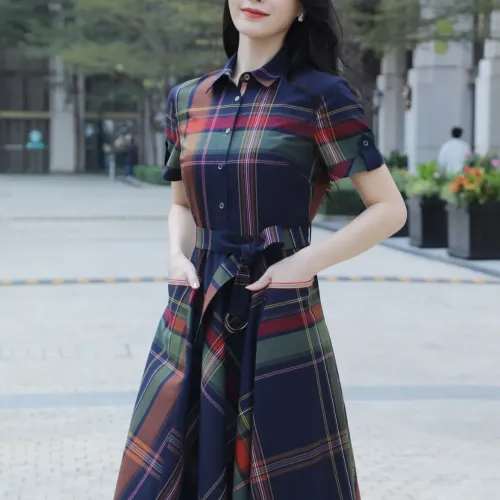 Replica Burberry Dresses Short Sleeved For Women #1440038 $85.00 USD for Wholesale
