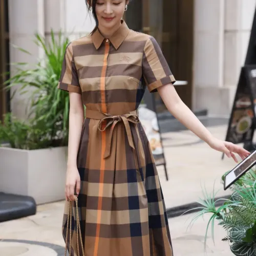 Replica Burberry Dresses Short Sleeved For Women #1440039 $85.00 USD for Wholesale