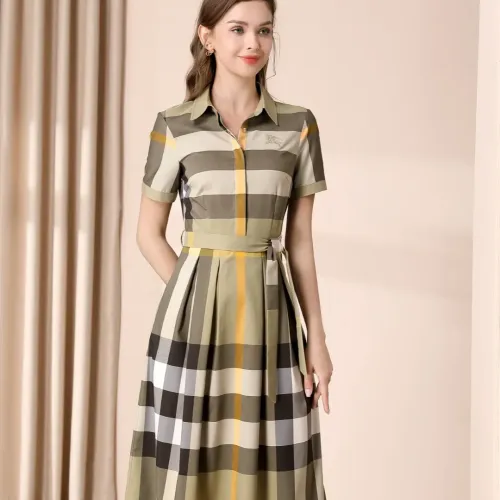 Replica Burberry Dresses Short Sleeved For Women #1440054 $85.00 USD for Wholesale