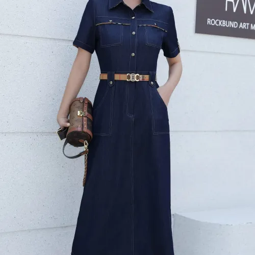 Wholesale Burberry Dresses Short Sleeved For Women #1440061 $85.00 USD, Wholesale Quality Replica Burberry Dresses