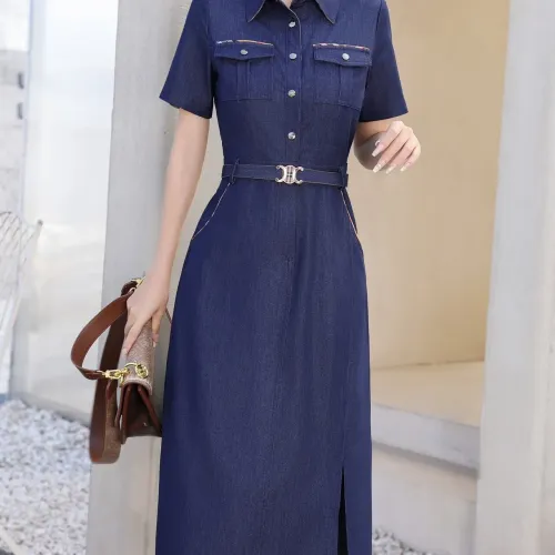 Wholesale Burberry Dresses Short Sleeved For Women #1440063 $85.00 USD, Wholesale Quality Replica Burberry Dresses