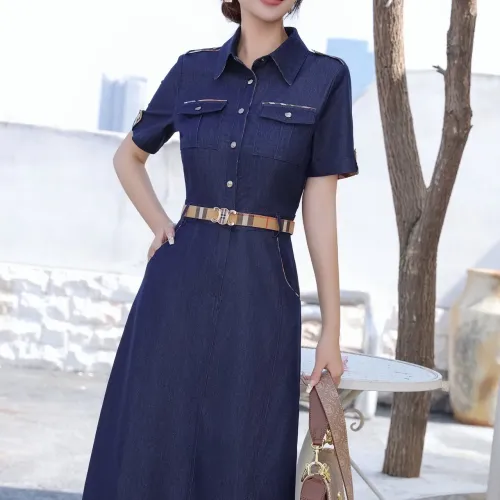 Replica Burberry Dresses Short Sleeved For Women #1440063 $85.00 USD for Wholesale