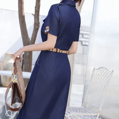 Replica Burberry Dresses Short Sleeved For Women #1440063 $85.00 USD for Wholesale