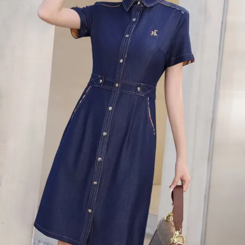 Wholesale Burberry Dresses Short Sleeved For Women #1440064 $85.00 USD, Wholesale Quality Replica Burberry Dresses