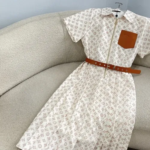 Replica Louis Vuitton LV Dresses Short Sleeved For Women #1440067 $82.00 USD for Wholesale