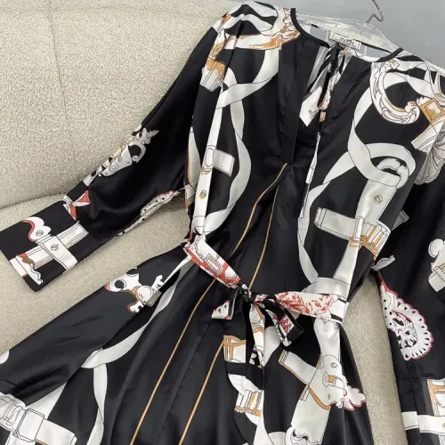 Replica Hermes Dresses Long Sleeved For Women #1440068 $82.00 USD for Wholesale