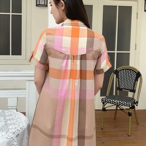 Replica Burberry Dresses Short Sleeved For Women #1440069 $85.00 USD for Wholesale