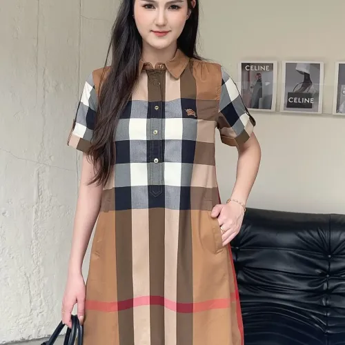 Replica Burberry Dresses Short Sleeved For Women #1440070 $85.00 USD for Wholesale