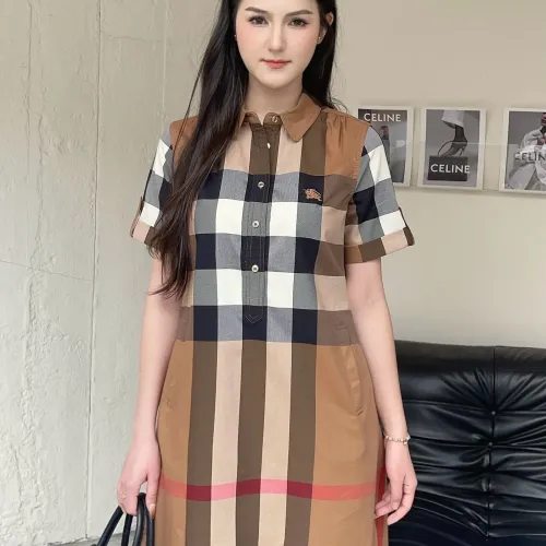 Replica Burberry Dresses Short Sleeved For Women #1440070 $85.00 USD for Wholesale