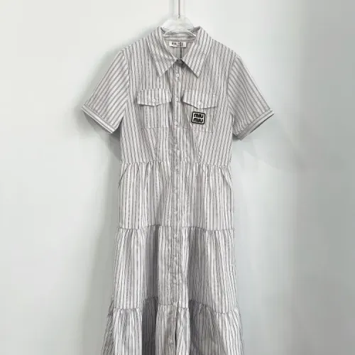 Wholesale MIU MIU Dresses Short Sleeved For Women #1440073 $80.00 USD, Wholesale Quality Replica MIU MIU Dresses