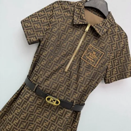 Replica Fendi Dresses Short Sleeved For Women #1440085 $125.00 USD for Wholesale