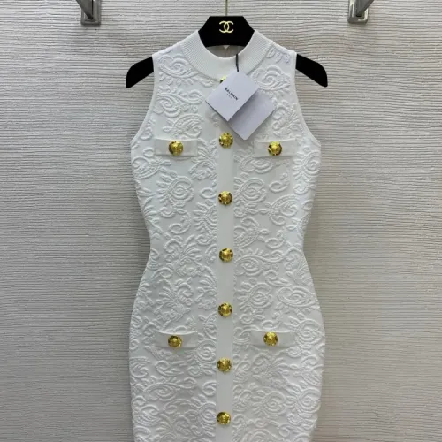 Wholesale Balmain Dresses Sleeveless For Women #1440087 $105.00 USD, Wholesale Quality Replica Balmain Dresses