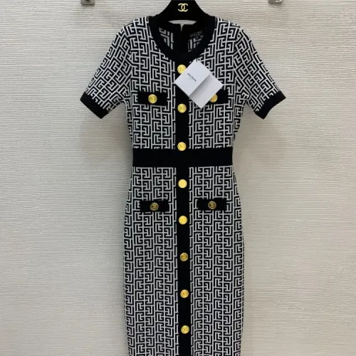 Wholesale Balmain Dresses Short Sleeved For Women #1440089 $105.00 USD, Wholesale Quality Replica Balmain Dresses