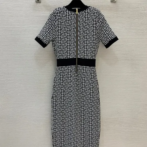 Replica Balmain Dresses Short Sleeved For Women #1440089 $105.00 USD for Wholesale