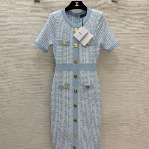 Wholesale Balmain Dresses Short Sleeved For Women #1440091 $105.00 USD, Wholesale Quality Replica Balmain Dresses