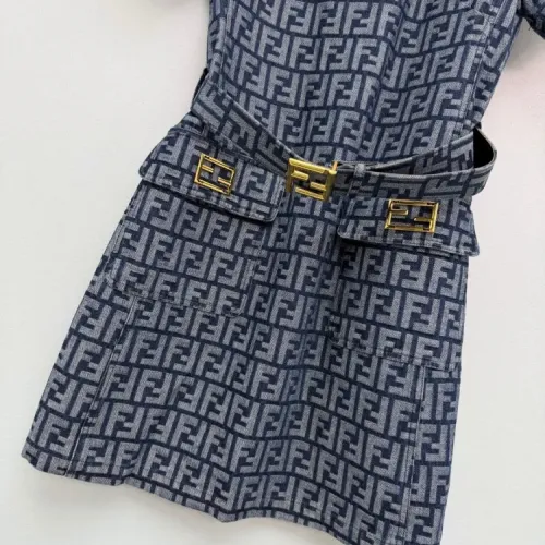 Replica Fendi Dresses Short Sleeved For Women #1440202 $130.00 USD for Wholesale